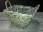 Square basket w Plastic    31x23x31