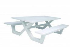 Bonucci table de pique-nique 220 Alu blanc