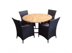 Round teak 120 table set