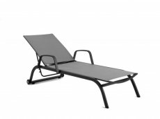 Zaragoza arm sunlounger charcoil