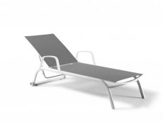 Zaragoza arm sunlounger white gescova